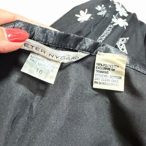 VTG Y2K PETER NYGARD BLACK LACE MESH EMBROIDERED SKIRT BOHO FAIRY WHIMSIGOTH 16 - Picture 4 of 5